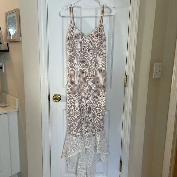 lace hippy dress Luxury Champagne Lace Boho Wedding Dress Light Ivory main image 1